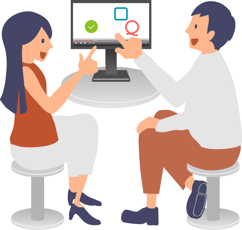 動画に直接マーク。言葉より早く、伝わるレビュー。